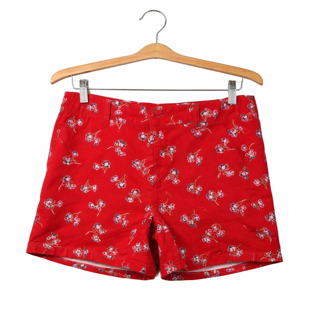 Liz Claiborne Red, Blue and White Floral Shorts. Good Condition. Size 10